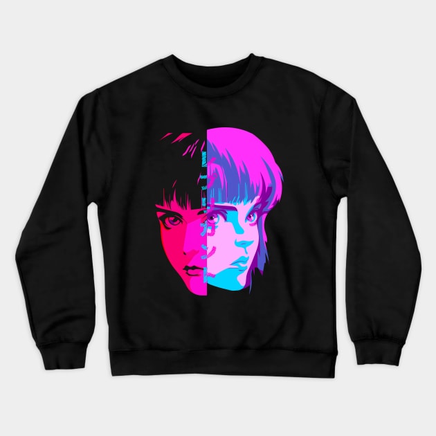 Replicant Japanese Anime Design Crewneck Sweatshirt by NeonOverdrive